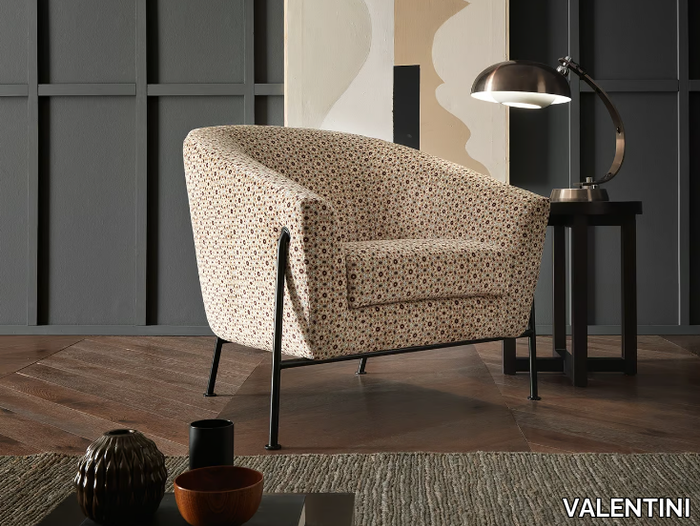 LOREN - Fabric armchair with armrests _ VALENTINI