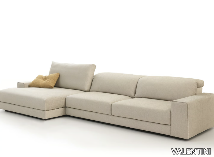 WILLIAM NEW - Sectional fabric sofa with chaise longue _ VALENTINI