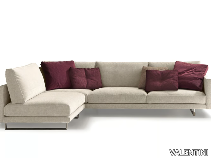 SLIM NEW - Sectional fabric sofa with chaise longue _ VALENTINI