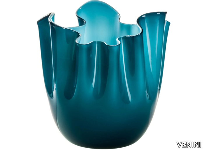 FAZZOLETTO OPALINO BICOLORE - Handmade blown glass vase _ VENINI