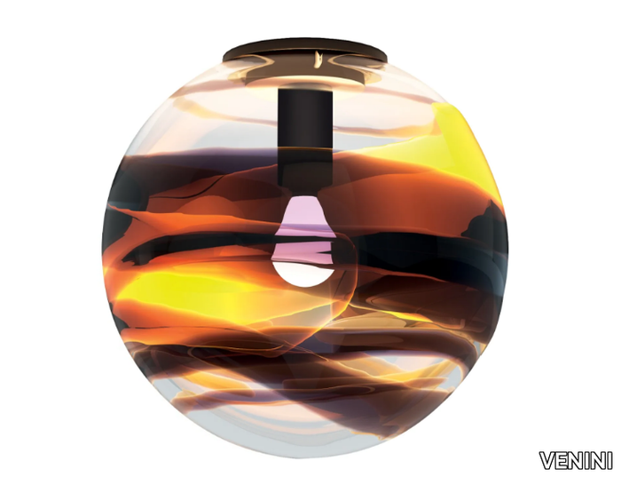 ROTONDO - Blown glass ceiling lamp _ VENINI
