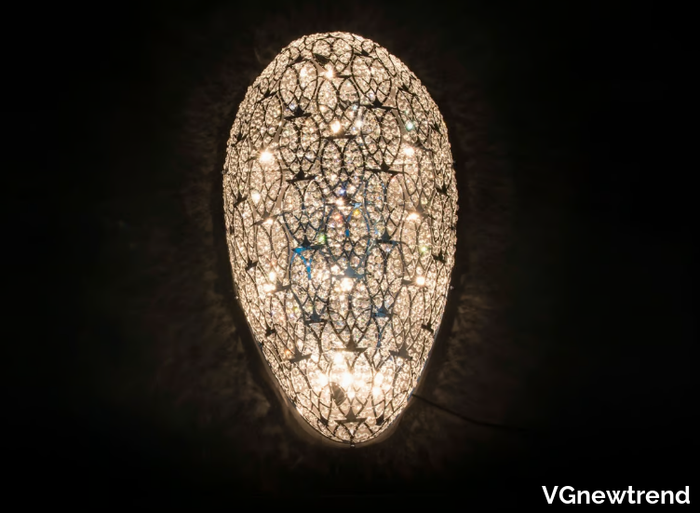 ARABESQUE EGG 90 - Stainless steel wall light with crystals _ VGnewtrend