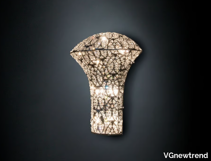 ARABESQUE EXCLAMATION SMALL - Stainless steel wall light with crystals _ VGnewtrend