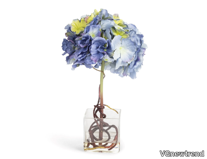 ETERNITY HYDRANGEA CUBE - Floral composition with glass vase _ VGnewtrend