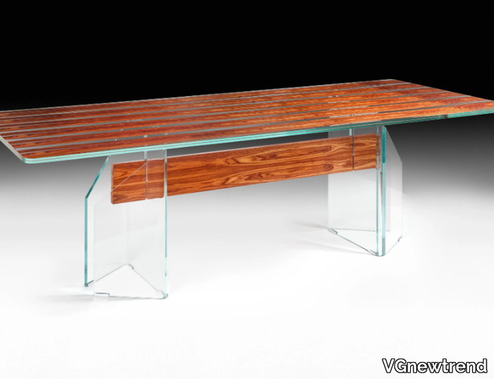 PARIGI - Rectangular wood and glass living room table _ VGnewtrend