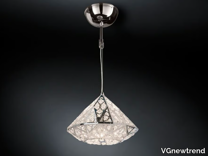 ARABESQUE DIAMOND - LED steel pendant lamp with crystals _ VGnewtrend