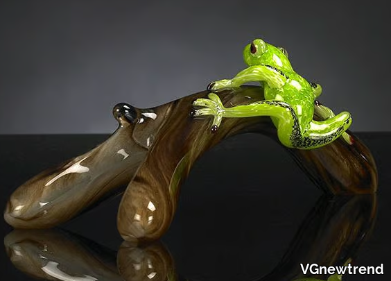 BRANCH WITH FROG - Glass decorative object _ VGnewtrend