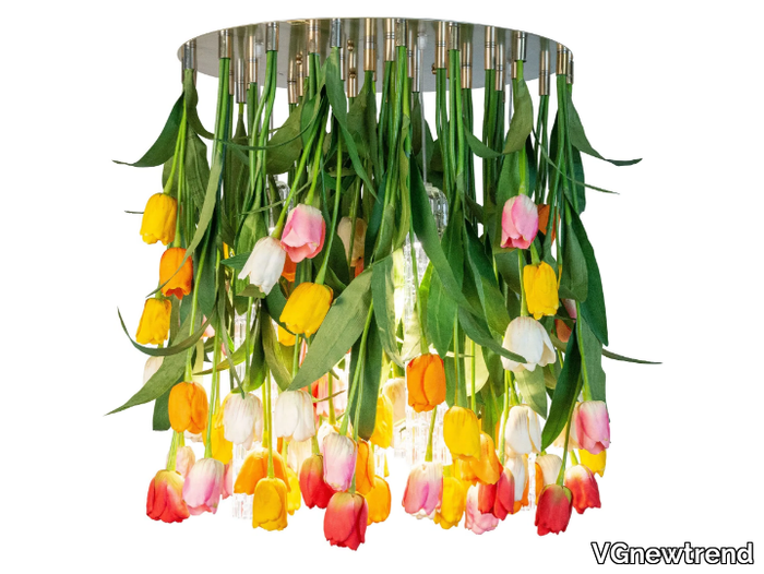 FLOWER POWER TULIP ROUND - LED Murano glass ceiling lamp _ VGnewtrend