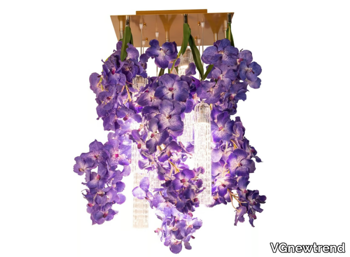 FLOWER POWER VANDA SQUARE - LED Murano glass ceiling lamp _ VGnewtrend