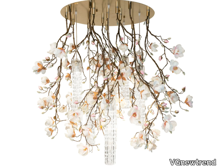 FLOWER POWER MAGNOLIA ROUND - LED Murano glass ceiling lamp _ VGnewtrend