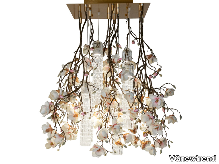 FLOWER POWER MAGNOLIA SQUARE - LED Murano glass ceiling lamp _ VGnewtrend