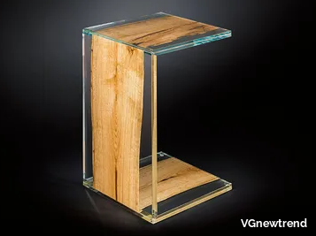 VENEZIA - Wood and glass side table _ VGnewtrend