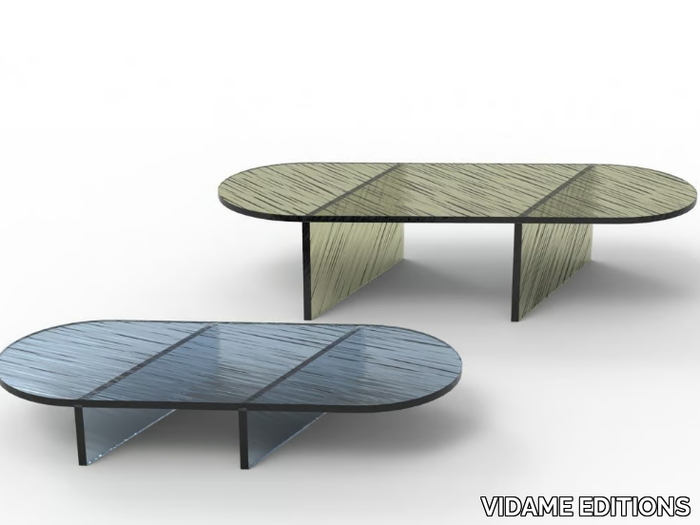 OVALE - Oval glass coffee table _ VIDAME EDITIONS