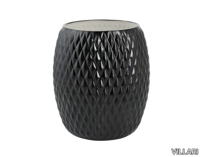 BLACK TIE - Porcelain bathroom waste bin _ VILLARI