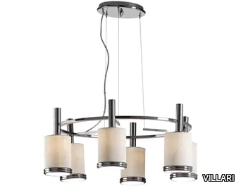 GILDA 6 - Suspension lamp in brass and porcelain _ VILLARI