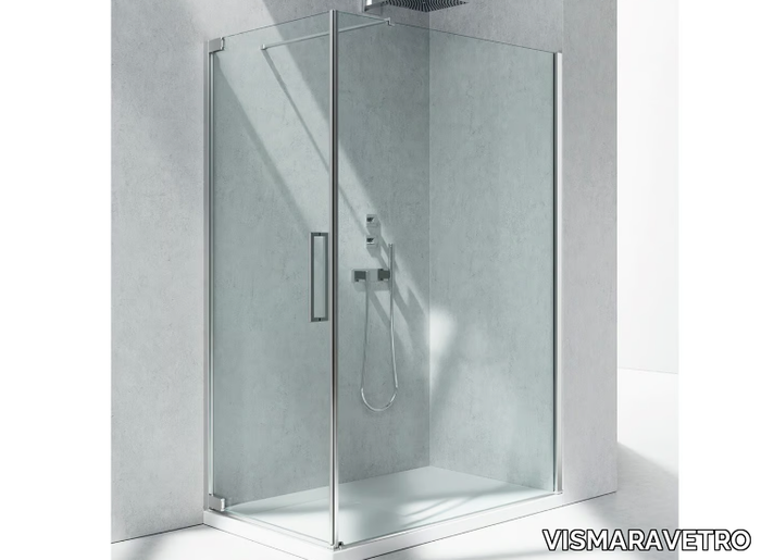 FLARE FA+FF - Corner shower cabin with hinged door _ VISMARAVETRO