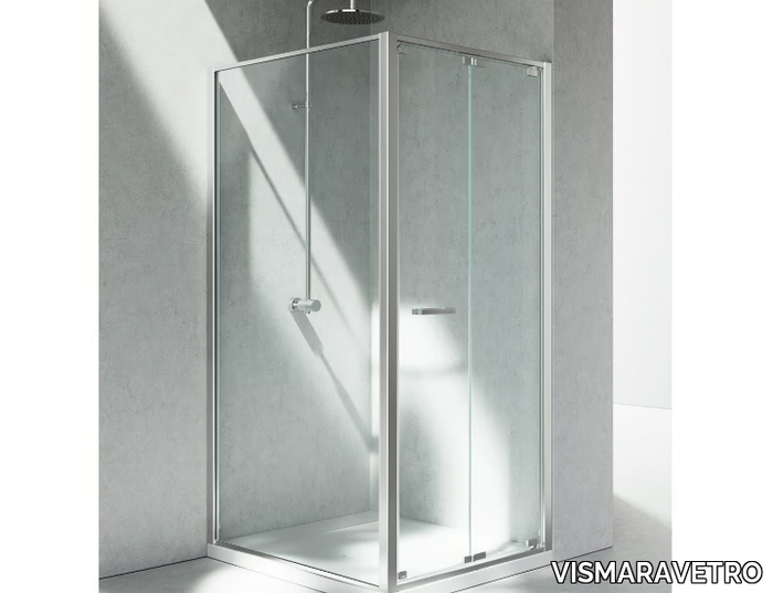 JUNIOR GN+GF - Corner custom tempered glass shower cabin _ VISMARAVETRO