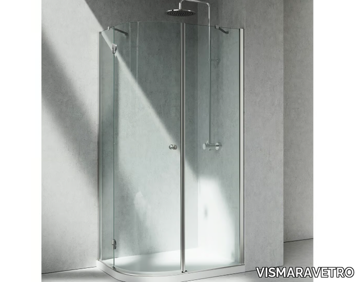 SINTESI SD - Corner semicircular custom tempered glass shower cabin _ VISMARAVETRO