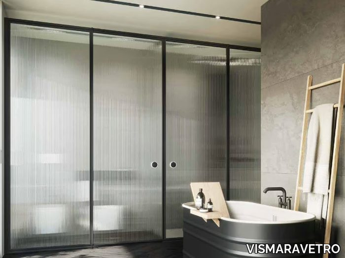 SUITE - Niche glass and aluminium shower cabin with hinged door _ VISMARAVETRO