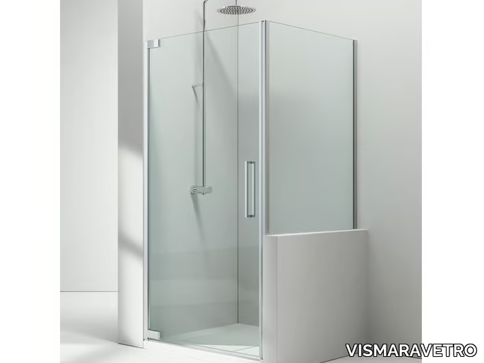 FLARE FN+FP - Corner crystal shower cabin with hinged door _ VISMARAVETRO