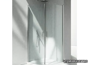 LINEA LT - Corner semicircular custom tempered glass shower cabin _ VISMARAVETRO