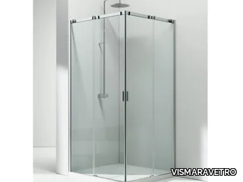 SERIE 8000 CA+CA - Corner shower cabin with sliding door _ VISMARAVETRO