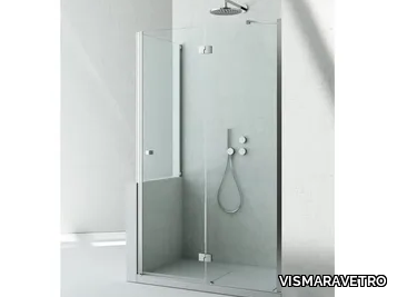 SINTESI SN+SP - Corner shower cabin with hinged door _ VISMARAVETRO