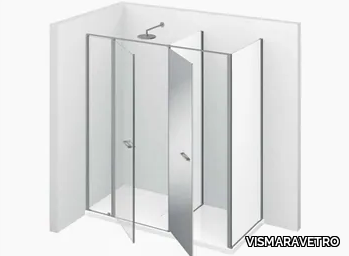 TWIN T22 - Corner shower cabin with storage container _ VISMARAVETRO