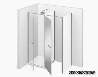 TWIN T32 - Corner shower cabin with storage container _ VISMARAVETRO