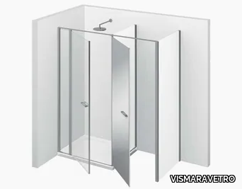 TWIN T42 - Corner shower cabin with storage container _ VISMARAVETRO