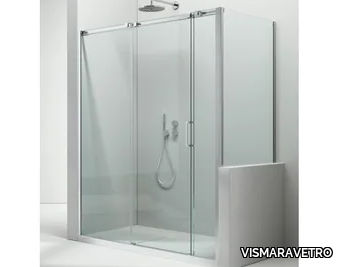 GLISS D3+DP - Corner rectangular glass shower cabin with sliding door _ VISMARAVETRO