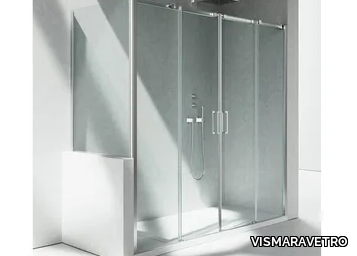 GLISS D4+DP - Corner rectangular glass shower cabin with sliding door _ VISMARAVETRO