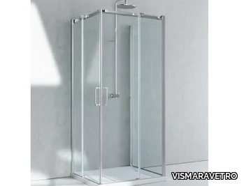 GLISS DA+DA+DG - Rectangular glass shower cabin with sliding door _ VISMARAVETRO