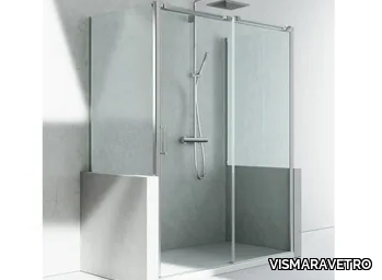 GLISS DP+DN+DP - Corner rectangular glass shower cabin with sliding door _ VISMARAVETRO