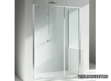 JUNIOR G2+GP - Corner tempered glass shower cabin with hinged door _ VISMARAVETRO