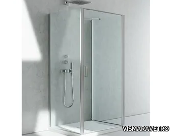 LINEA LG+LN+LG - Custom tempered glass shower cabin with hinged door _ VISMARAVETRO