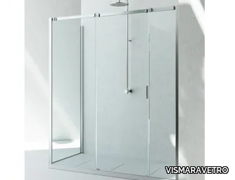 SERIE 8000 C3+CG - Corner crystal shower cabin with sliding door _ VISMARAVETRO