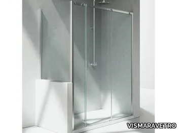 SERIE 8000 C3+CP - Corner crystal shower cabin with sliding door _ VISMARAVETRO