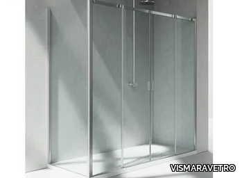 SERIE 8000 C4+CG - Corner crystal shower cabin with sliding door _ VISMARAVETRO