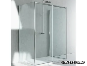 SERIE 8000 CF+CQ+CG - Corner crystal shower cabin with sliding door _ VISMARAVETRO