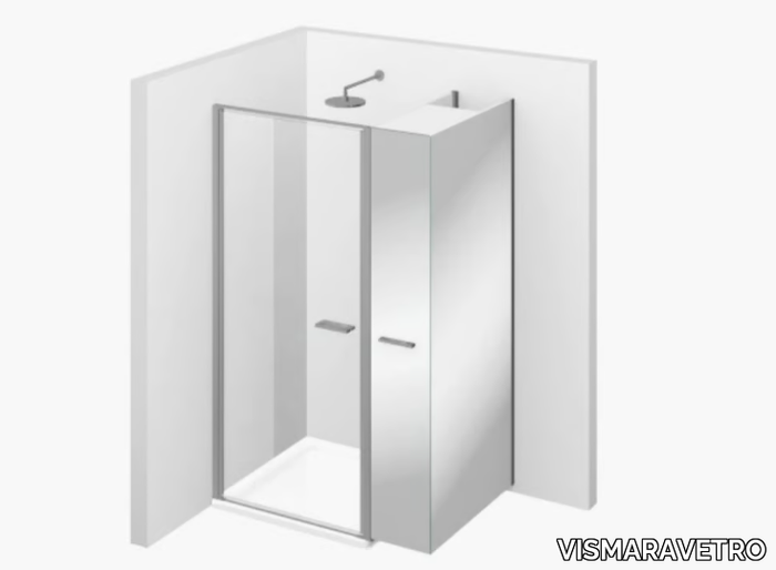 TWIN TN+TW - Corner shower cabin with hinged door _ VISMARAVETRO