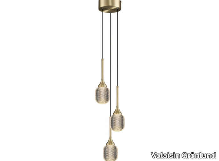 CHAMPAGNE 3 - LED brass pendant lamp _ Valaisin Grönlund