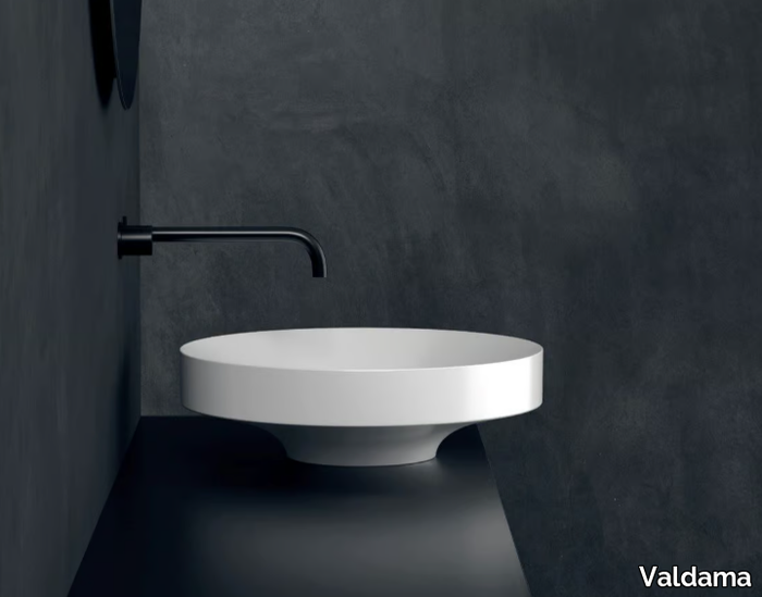 OCCHIO - Countertop round ceramic washbasin _ Valdama