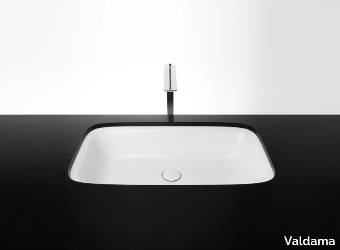 SOUL - Undermount rectangular single ceramic washbasin _ Valdama