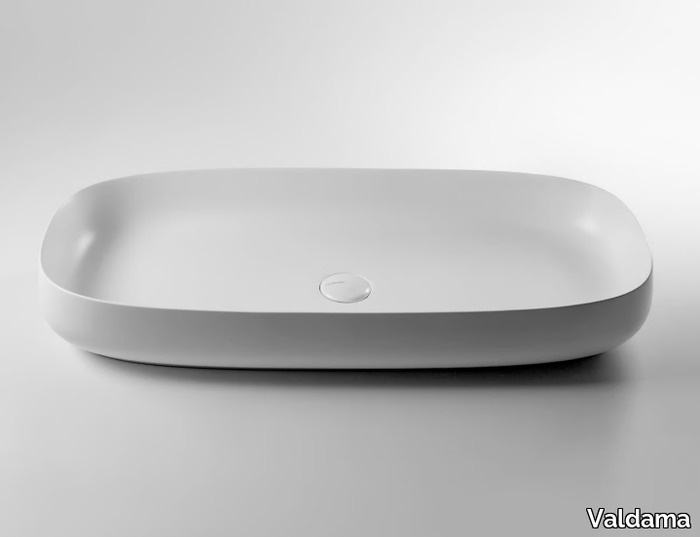 SEED - Countertop oval single ceramic washbasin _ Valdama