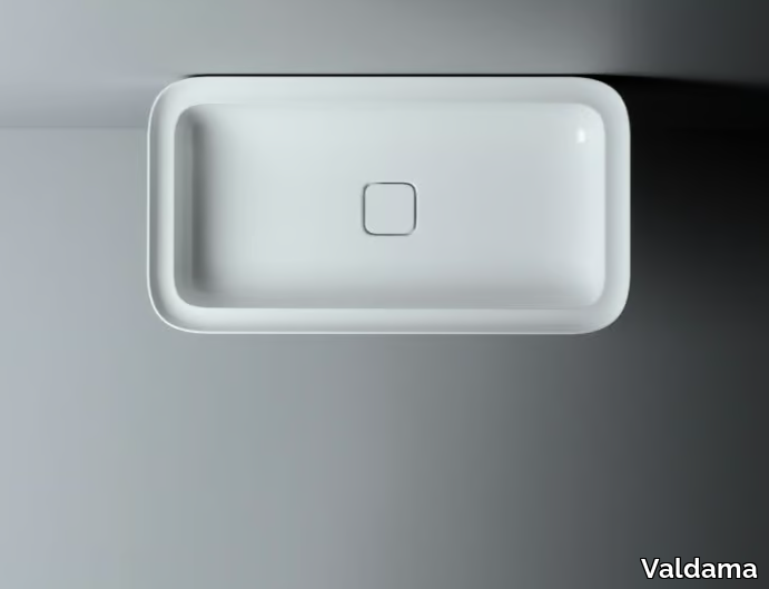 CAMEO - Countertop rectangular single ceramic washbasin _ Valdama