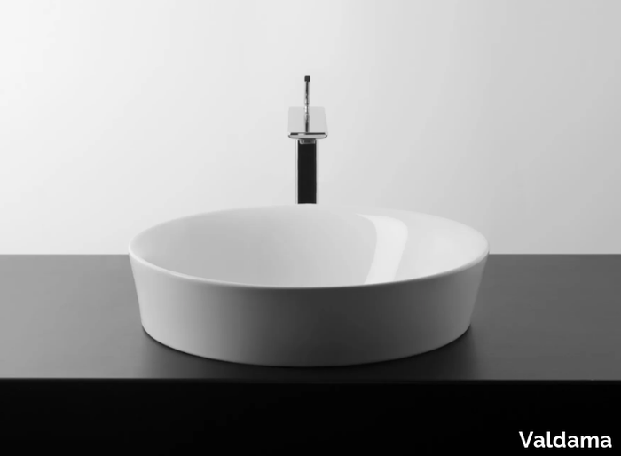 SOUL - Semi-inset round single ceramic washbasin _ Valdama