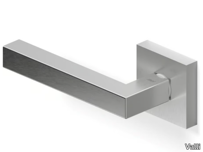 H419 BORDEAUX - Stainless steel door handle on rose _ Valli