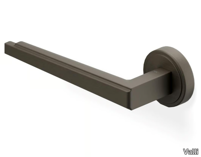 H1057 RETRÒ - Brass door handle on rose _ Valli