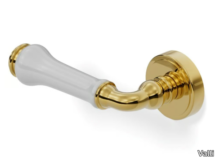 H176 SPIGA - Brass door handle on rose _ Valli